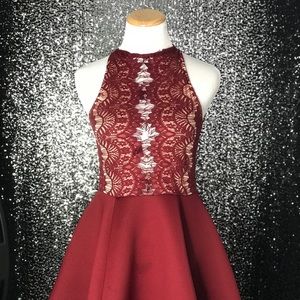 Windsor Eyelash Lace Sleeveless Skater Dress